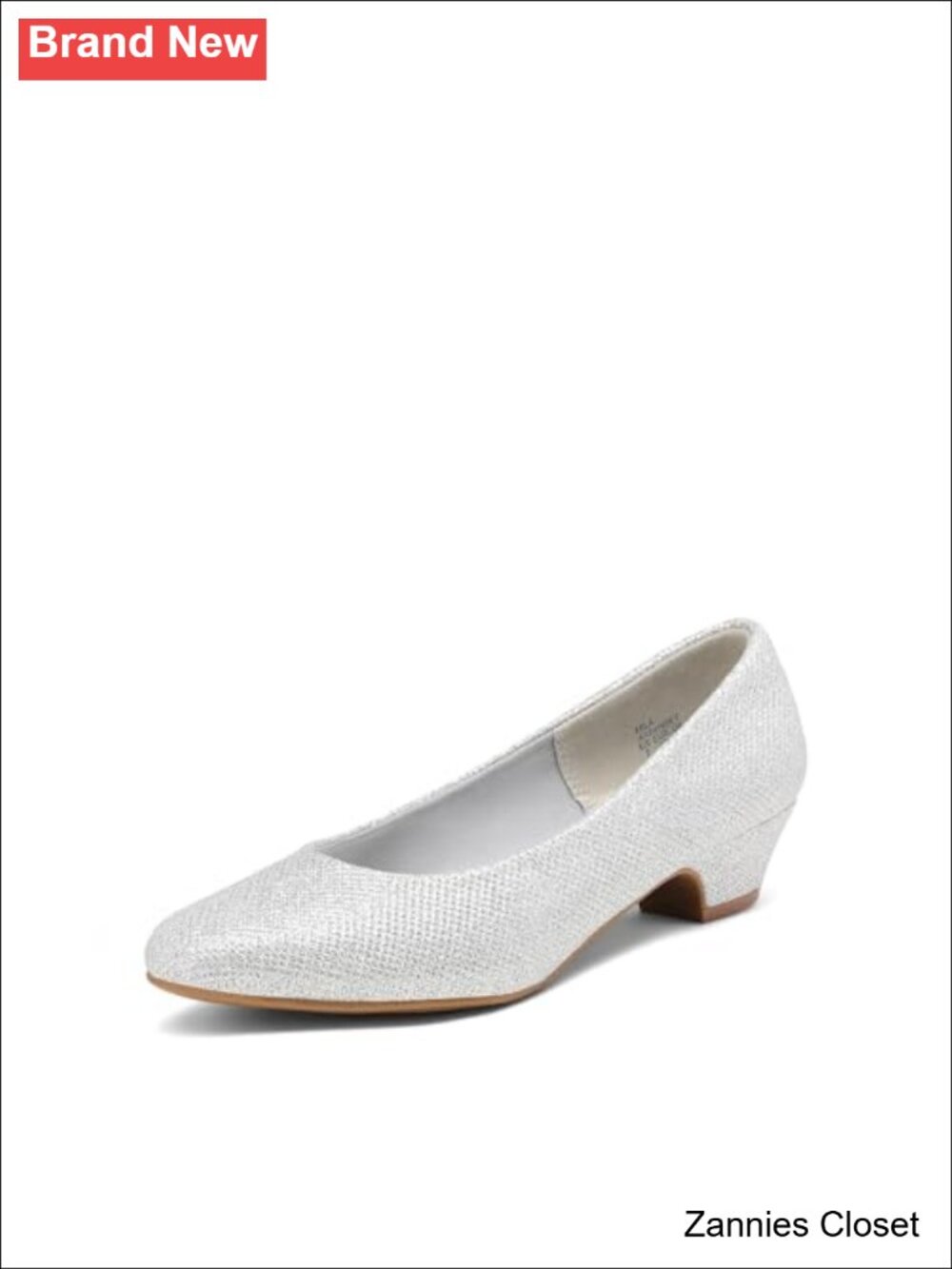 ✨ Women's Low Chunky Heel Pump Dress Shoes with Glitter and Buckle Strap
